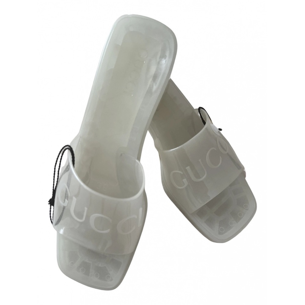 Gucci heeled rubber slides, size 38 (glow in the dark)